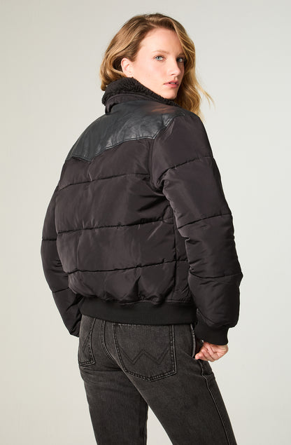 Chaqueta Mujer Western Puffer Regular Negro