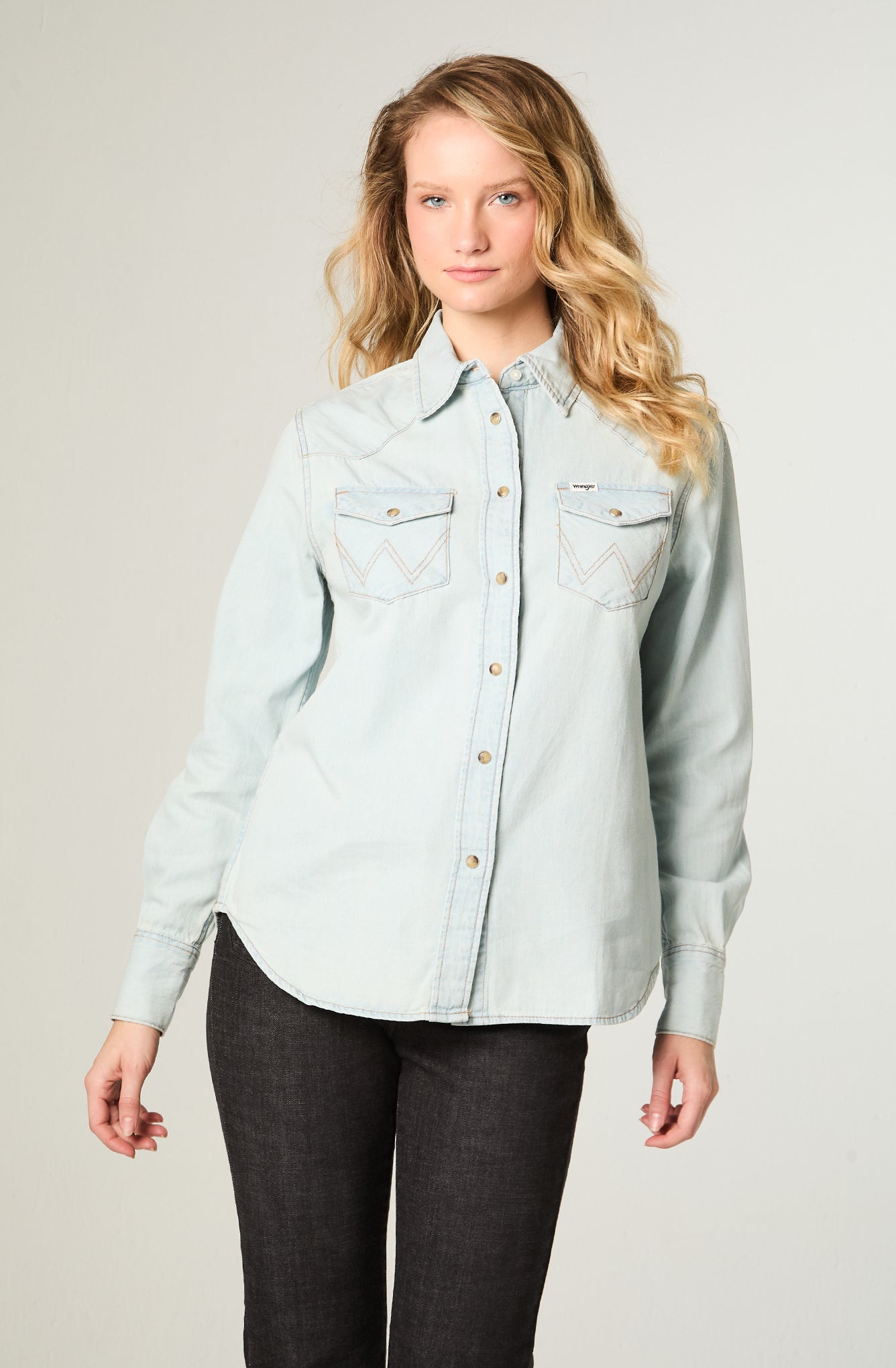 Camisa Mujer Denim Celeste