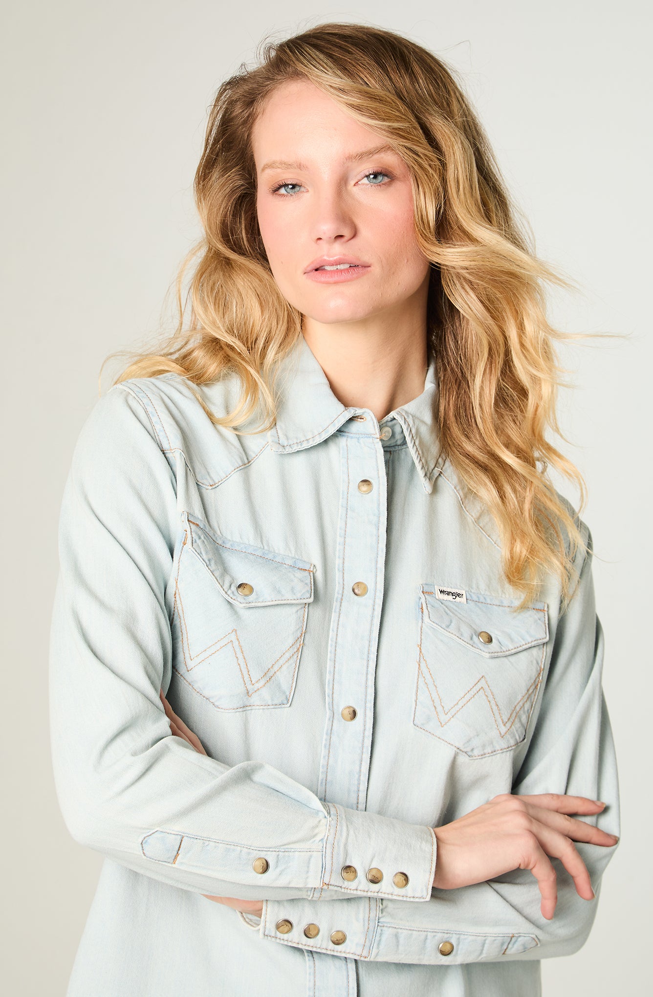 Camisa Mujer Denim Celeste