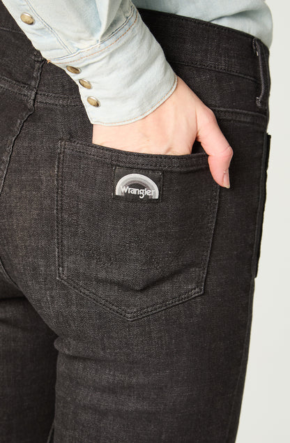 Jeans Mujer Boot Cut Retro Mid Rise Negro