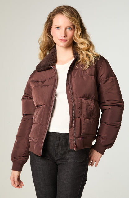 Chaqueta Mujer Western Puffer Regular Café