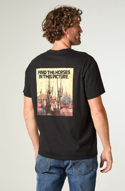 Polera Hombre Vintage Tee  Regular Negro
