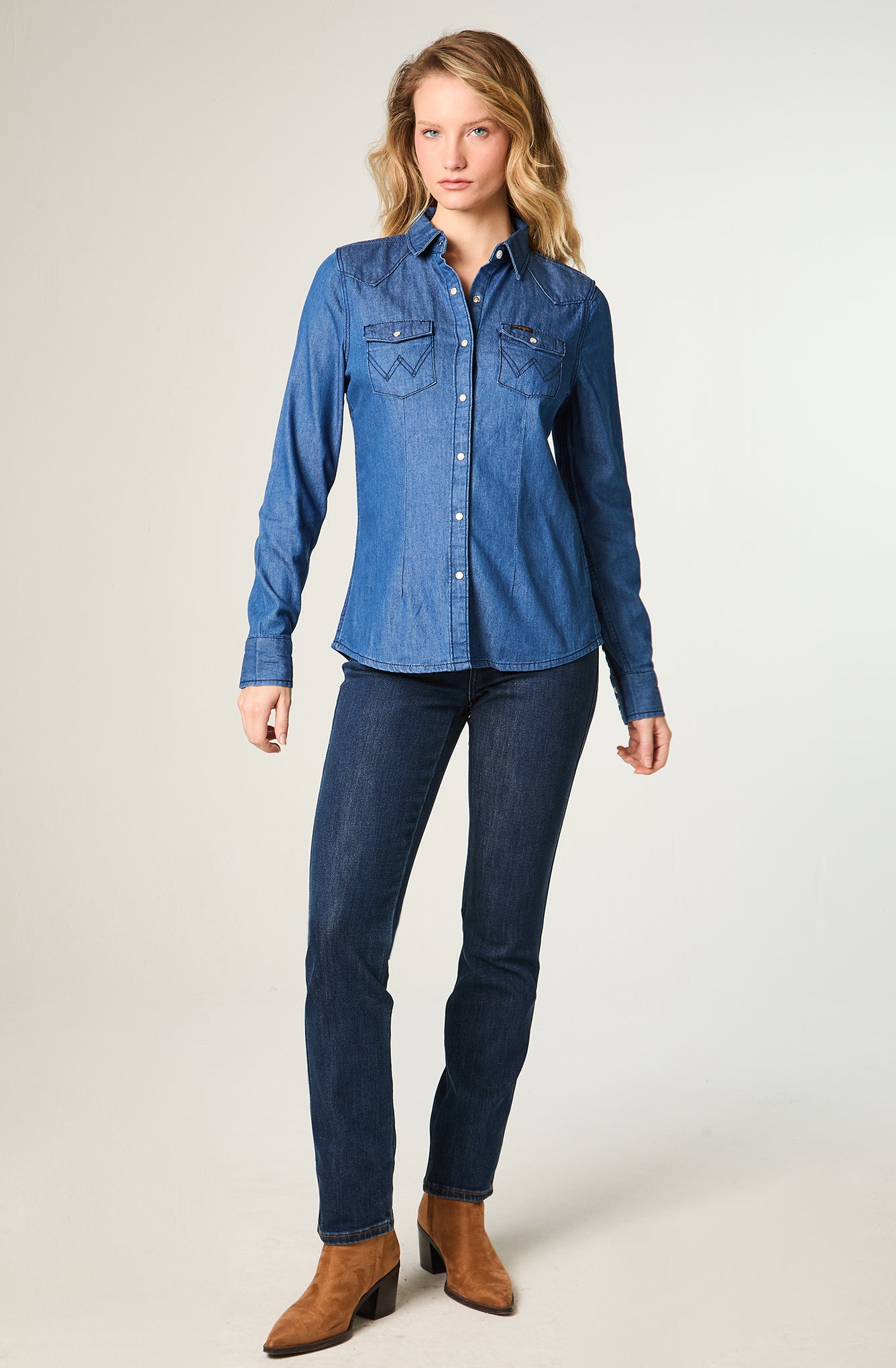 Camisa Mujer Shirt Wrw Western Dark Indigo