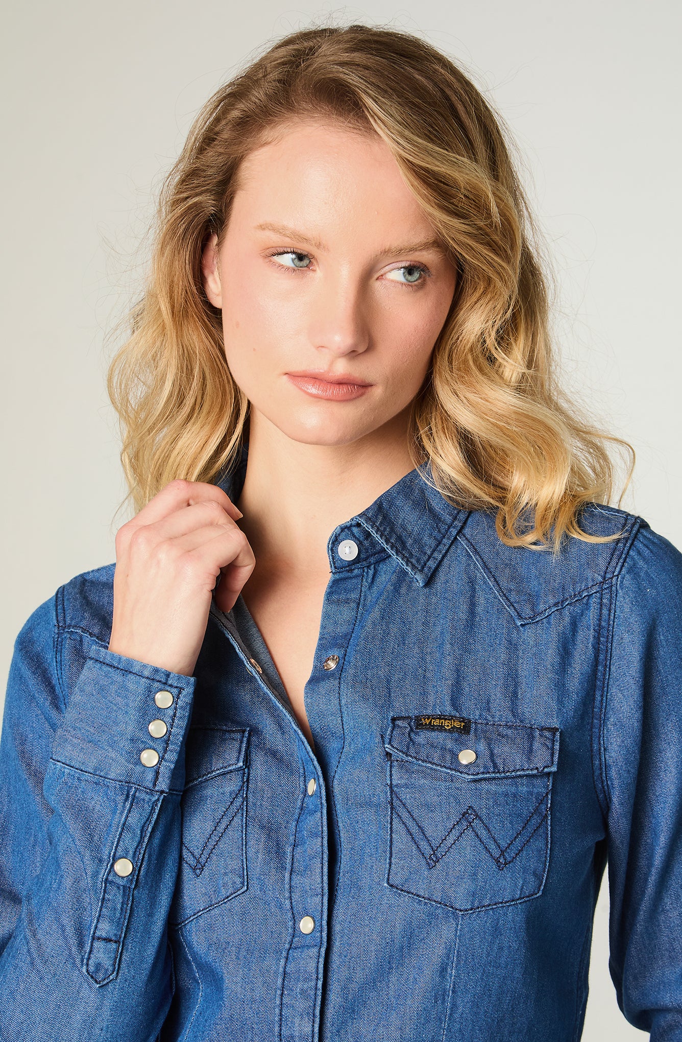 Camisa Mujer Shirt Wrw Western Dark Indigo