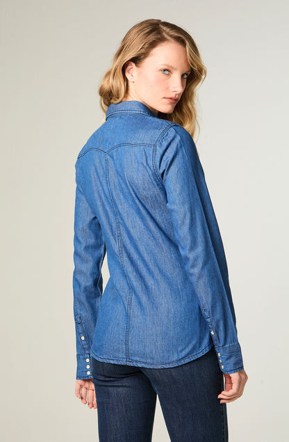 Camisa Mujer Shirt Wrw Western Dark Indigo