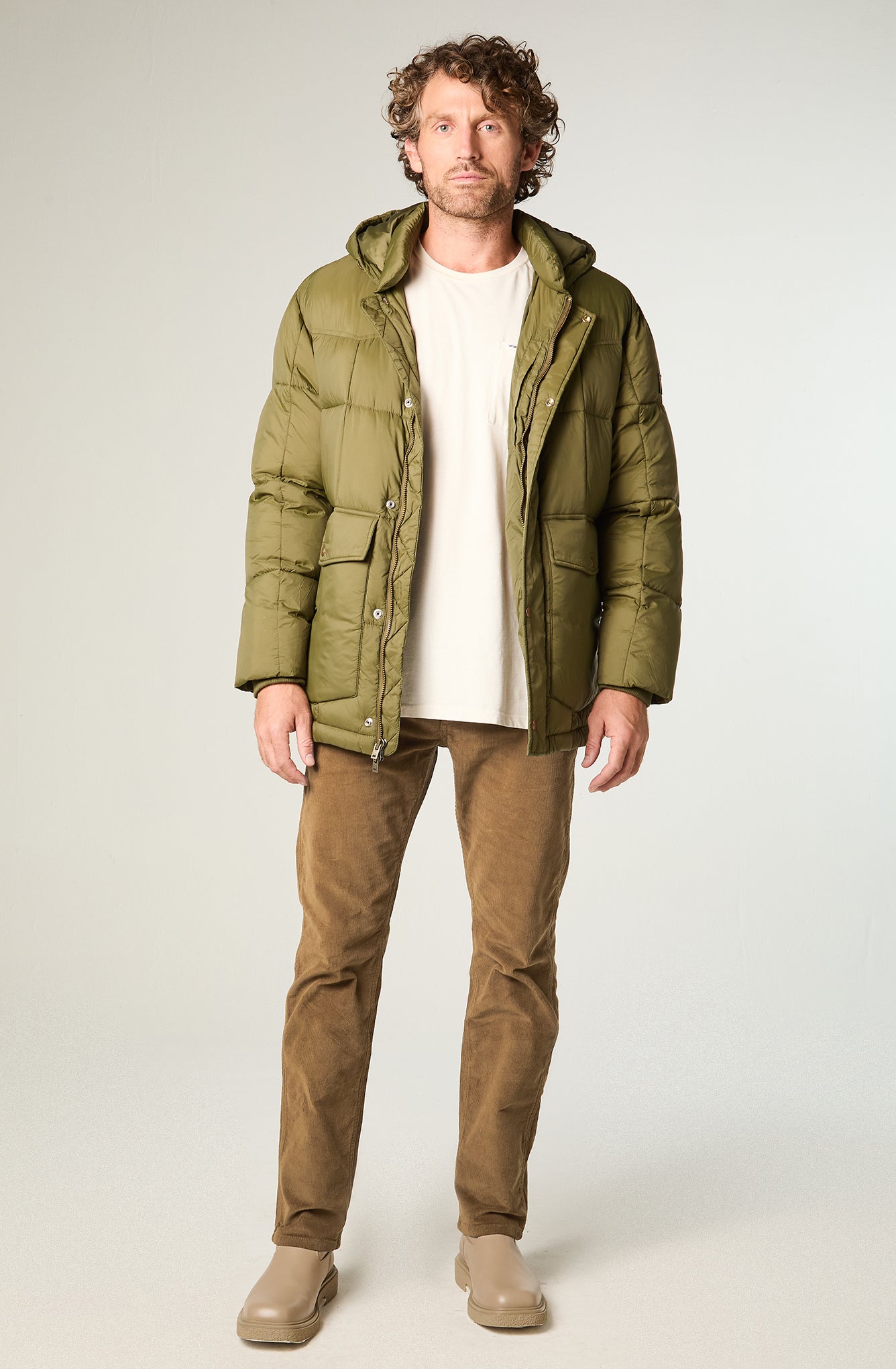 Pantalon Hombre Greensboro Cotelé Straight Beige