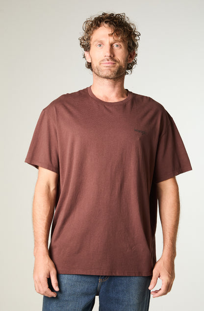 Polera Hombre Vintage Tee  Regular Café