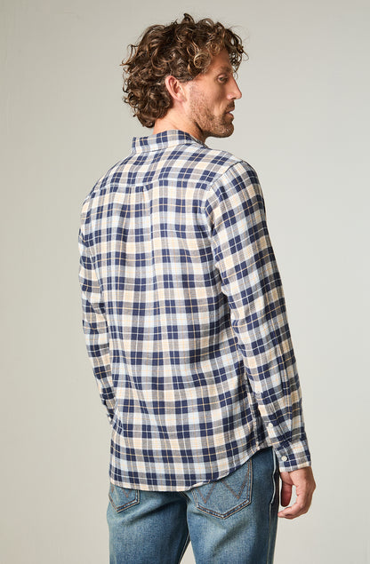 Camisa Hombre 1 Pocket Flannel Regular Azul