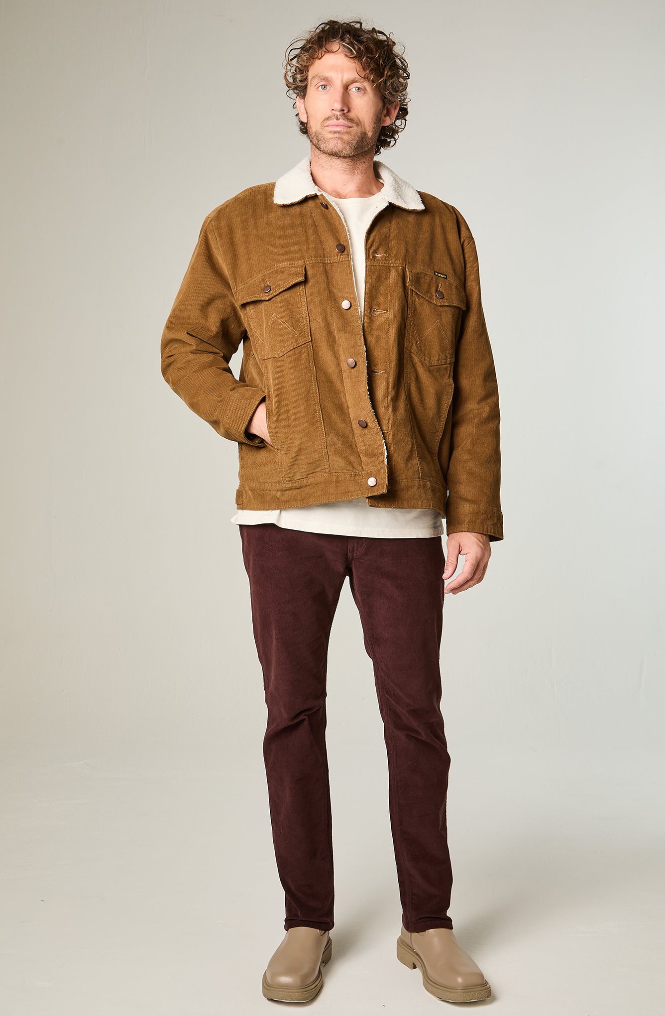 Chaqueta Hombre Sherpa Cotelé Regular Tiger Eye