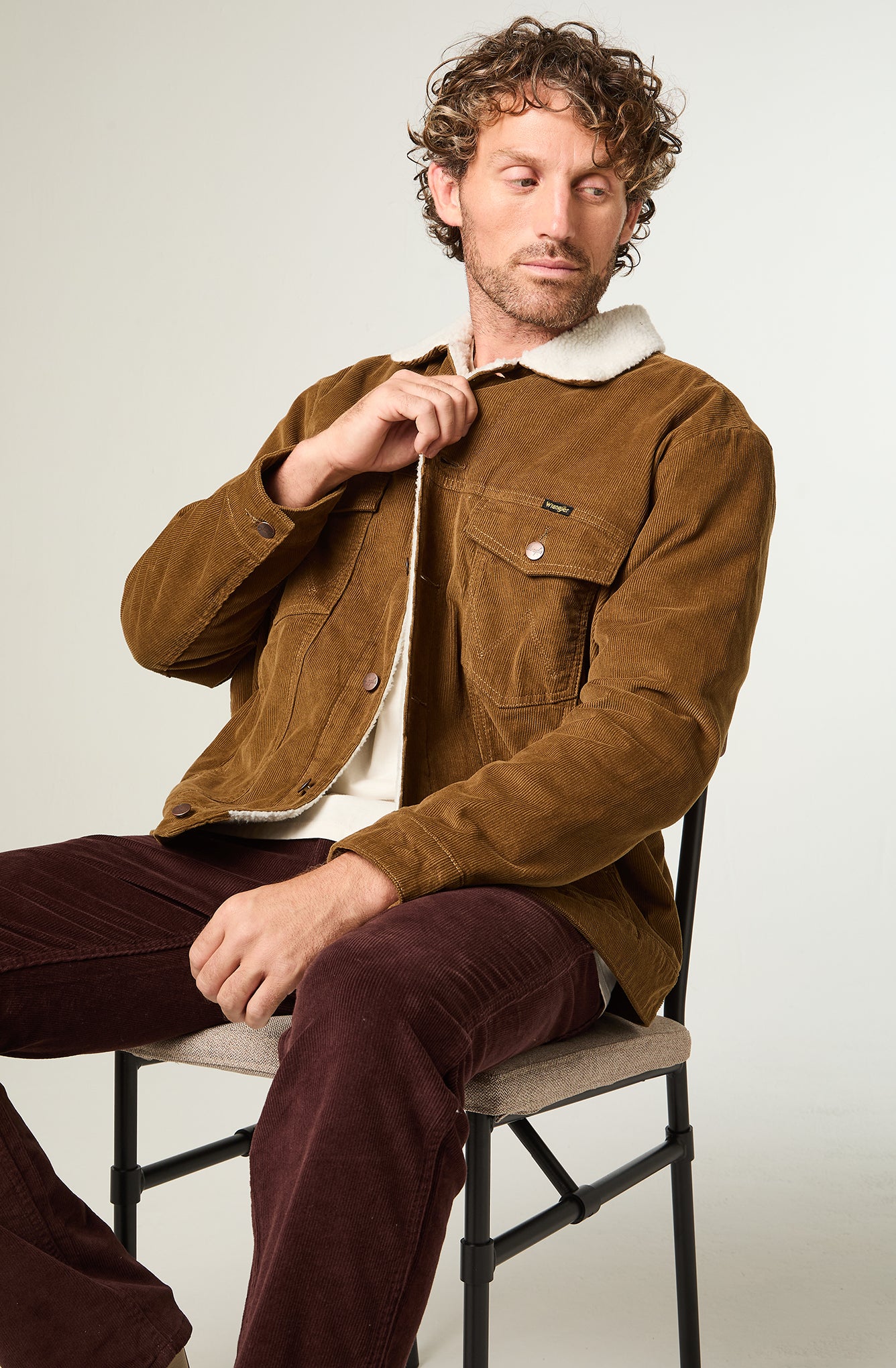 Chaqueta Hombre Sherpa Cotelé Regular Tiger Eye