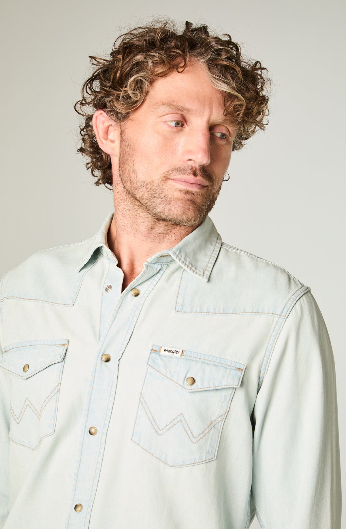 Camisa Hombre Denim Ml Lt