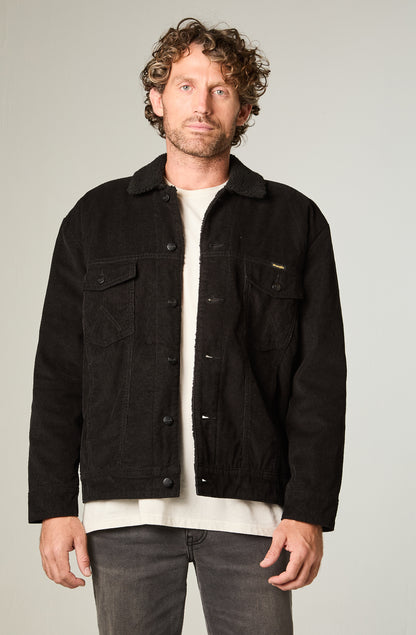 Chaqueta Hombre Sherpa Cotelé Regular Negro