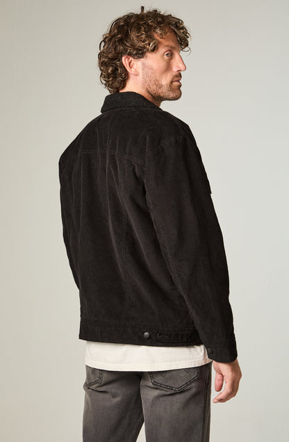 Chaqueta Hombre Sherpa Cotelé Regular Negro