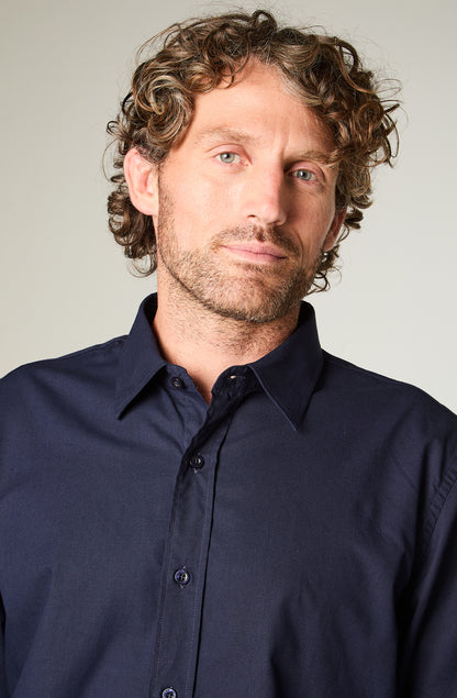 Camisa Lisa Dark Blue