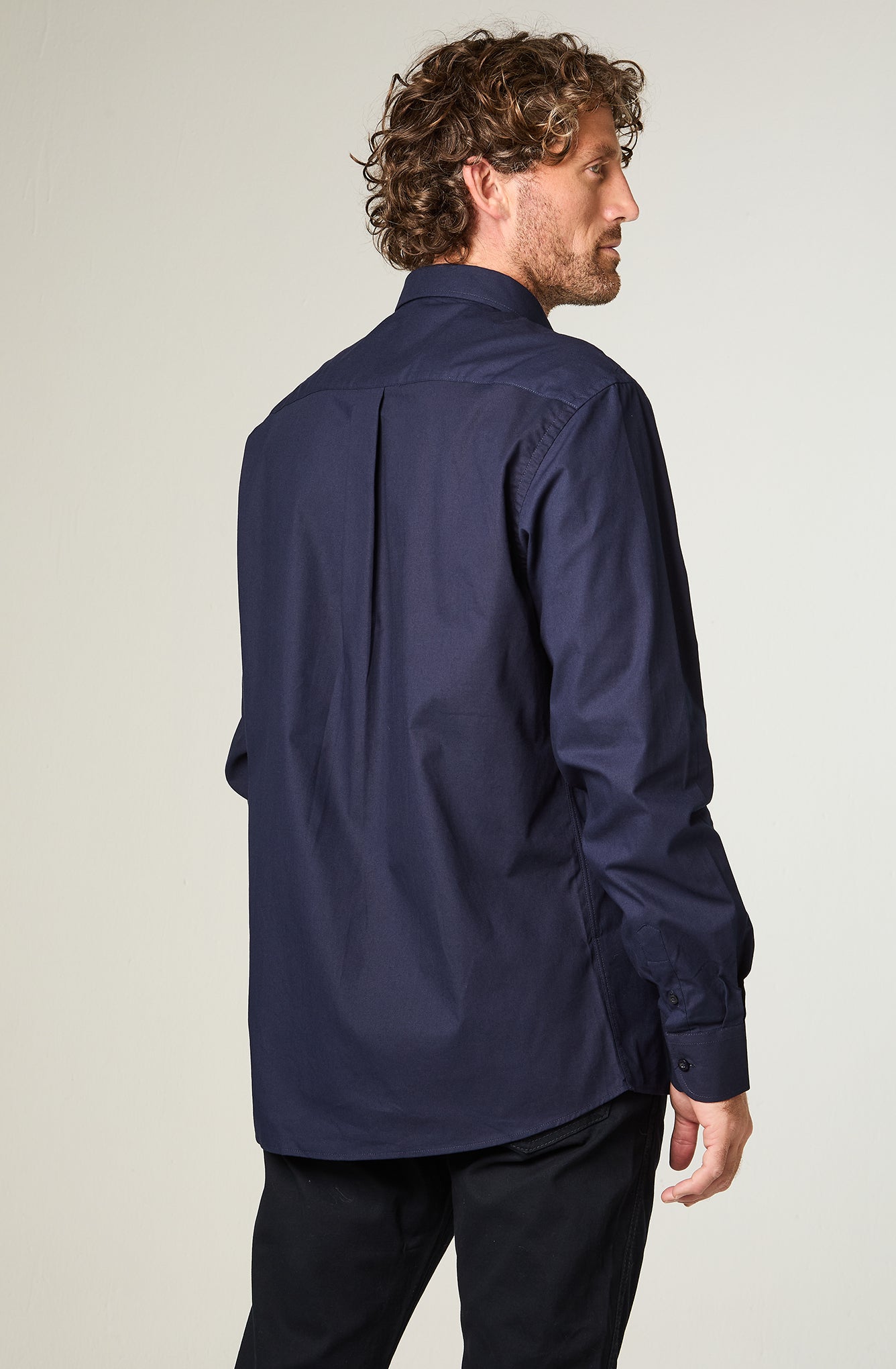 Camisa Lisa Dark Blue