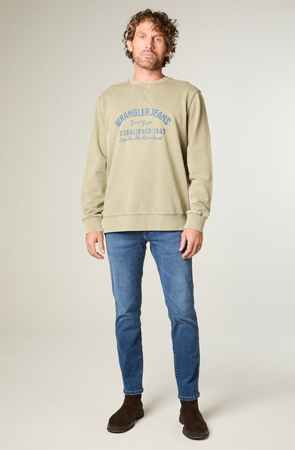 Polerón Hombre Graphic Acid Sweatshirt Green Dusty