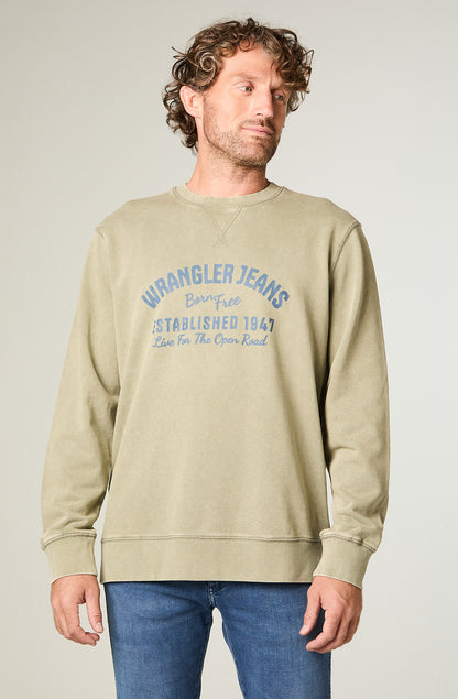Polerón Hombre Graphic Acid Sweatshirt Green Dusty