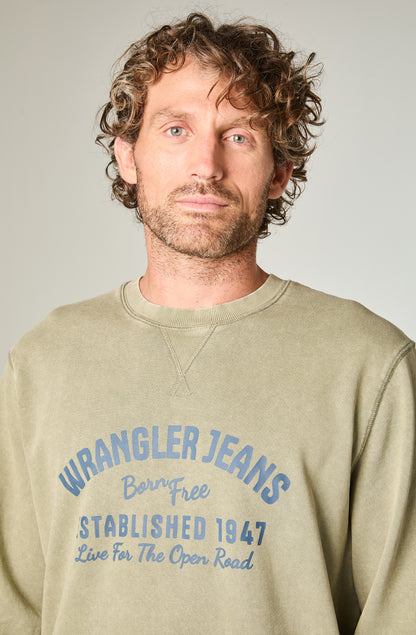 Polerón Hombre Graphic Acid Sweatshirt Green Dusty