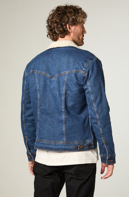 Chaqueta Denim Sherpa Hombre Azul