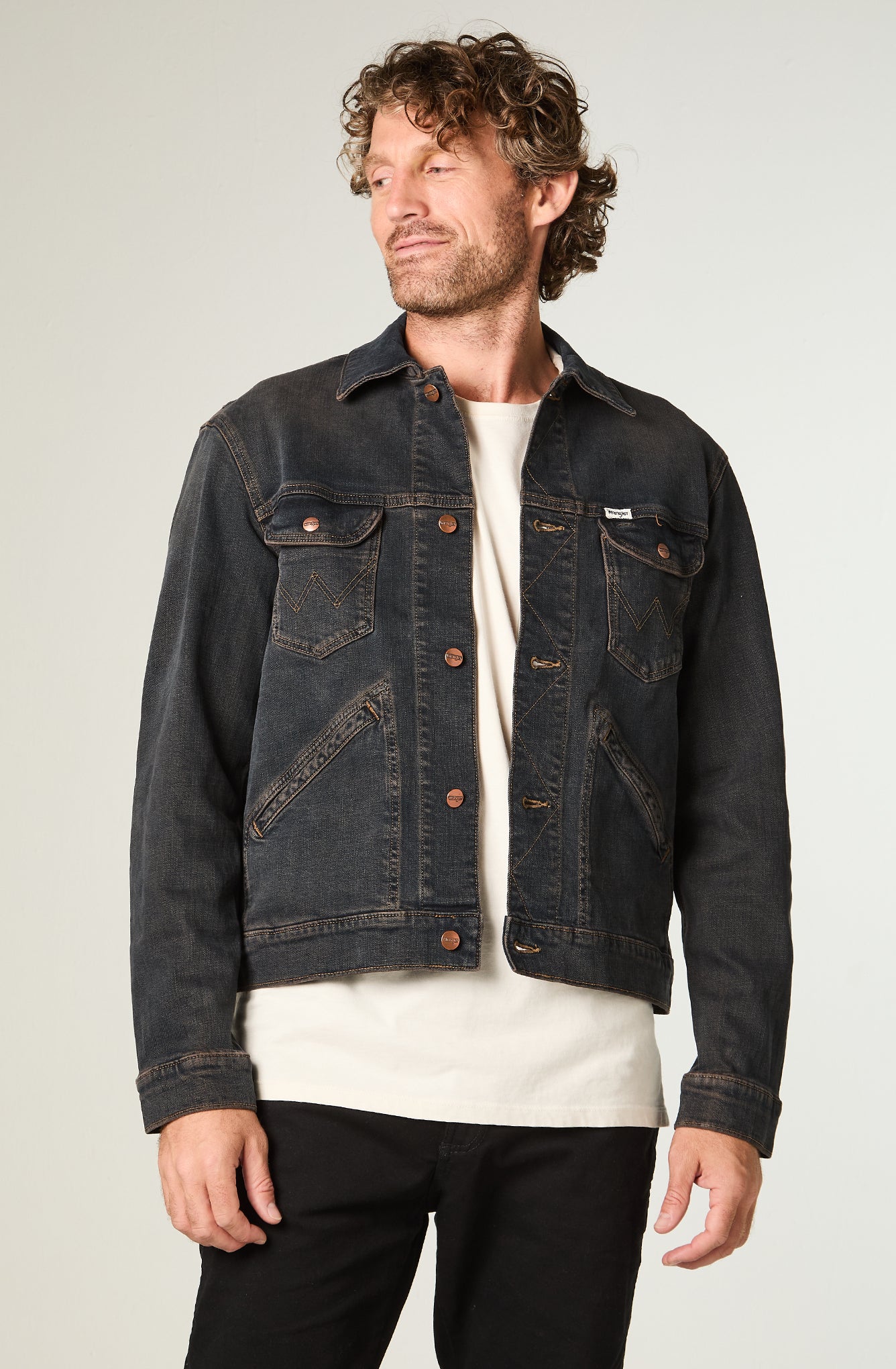 Chaqueta Hombre 124MJ Denim Regular Azul Oscuro