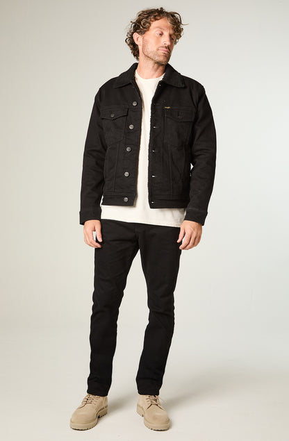 Chaqueta Denim Sherpa Hombre Negra