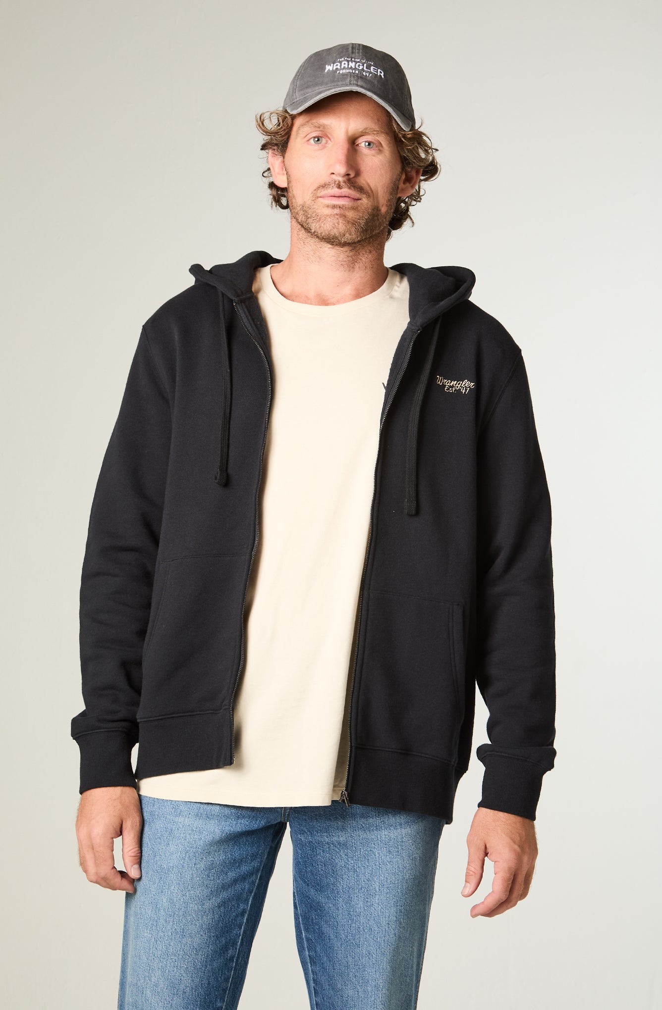 Polerón Hombre Hoodie Full Zipper Regular Negro