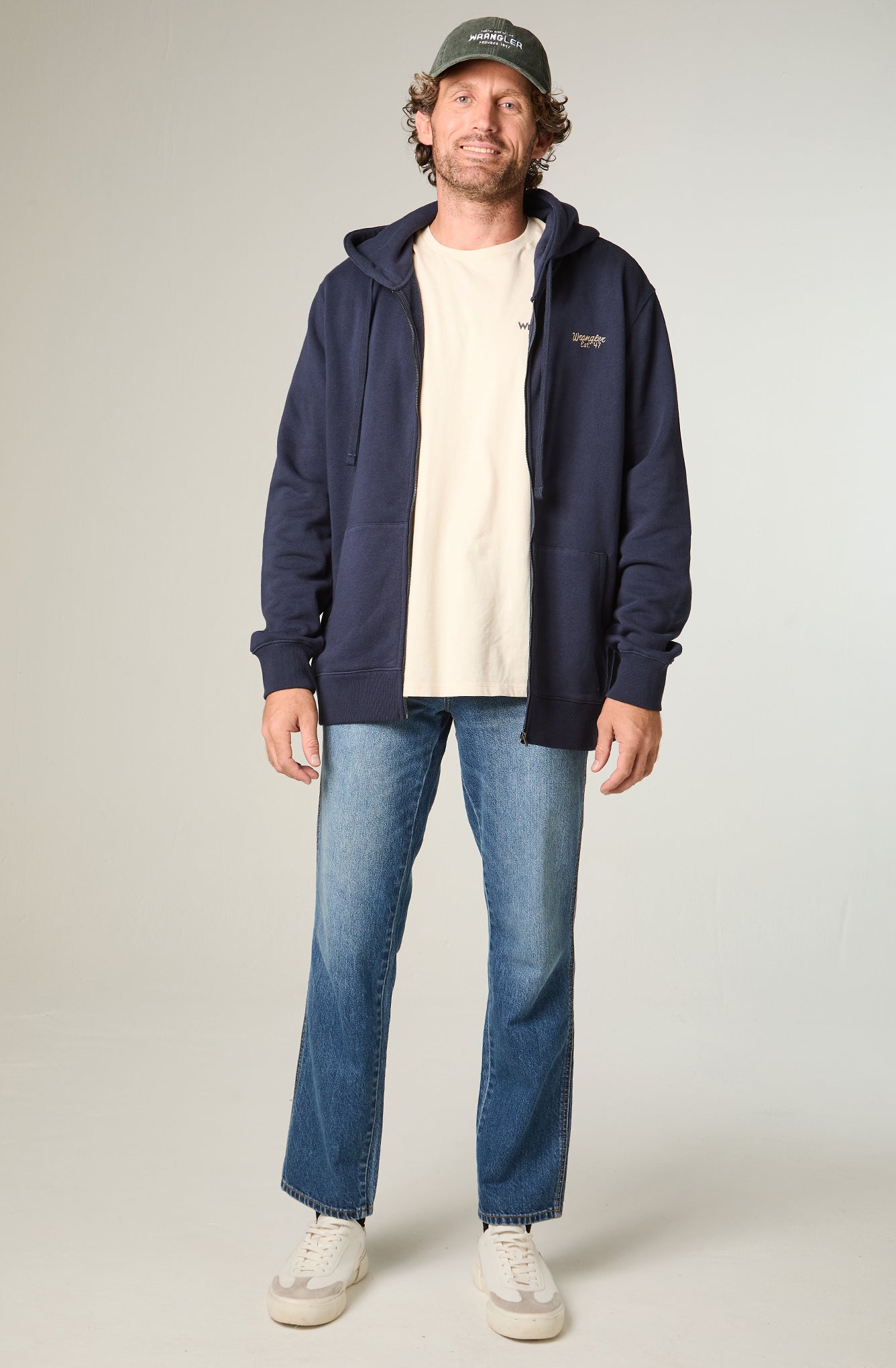 Polerón Hombre Hoodie Full Zip}per Regular Azul