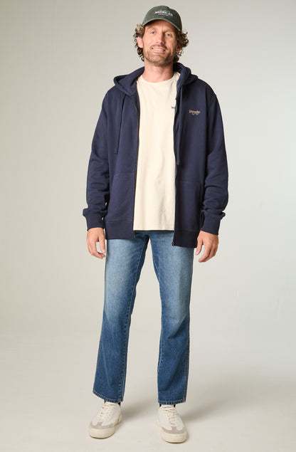 Polerón Hombre Hoodie Full Zip}per Regular Azul