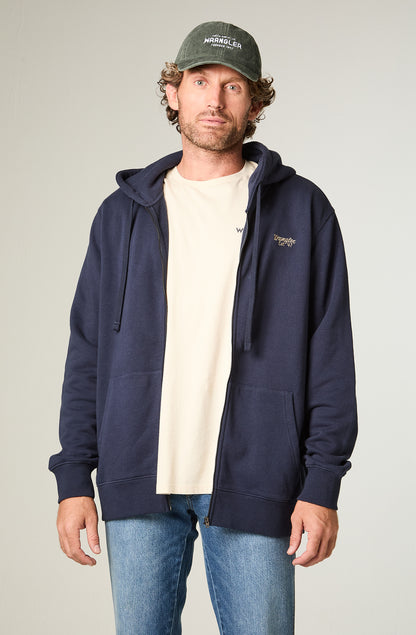 Polerón Hombre Hoodie Full Zip}per Regular Azul