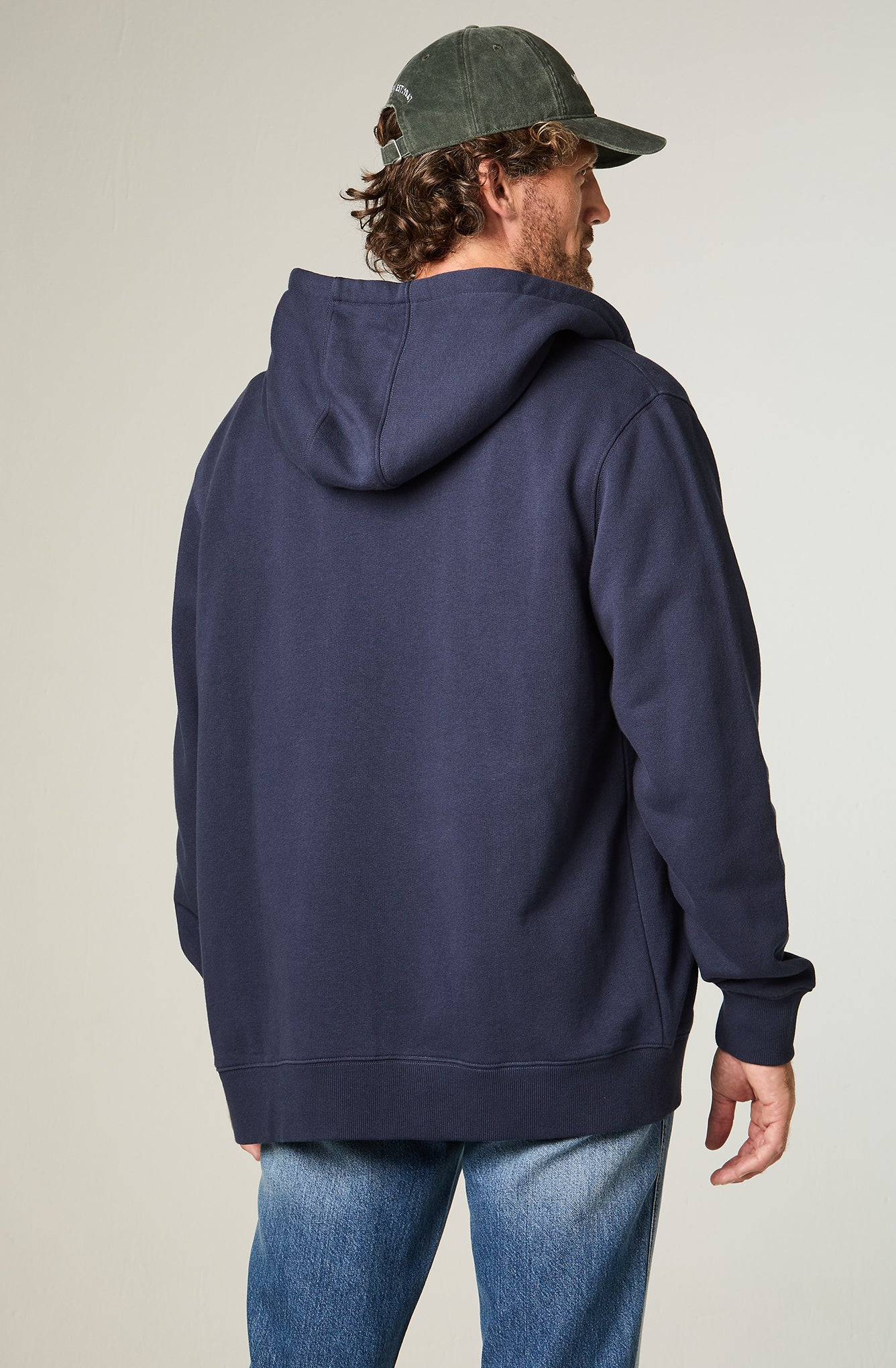Polerón Hombre Hoodie Full Zip}per Regular Azul