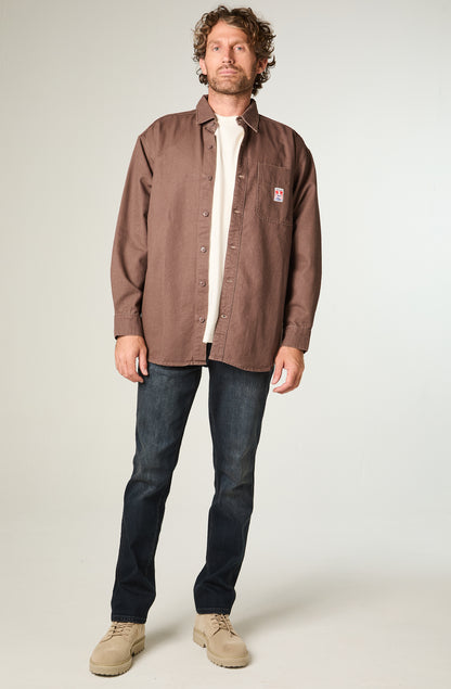 Sobrecamisa Hombre 1 Pocket Oversize Café