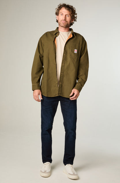 Sobrecamisa Hombre 1 Pocket Oversize Café Claro