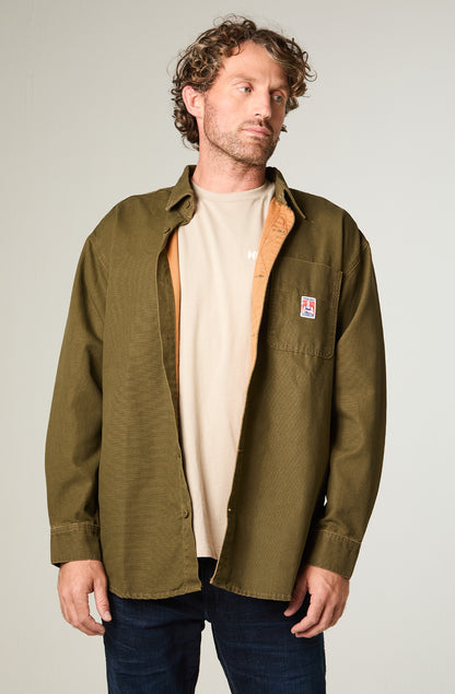 Sobrecamisa Hombre 1 Pocket Oversize Café Claro