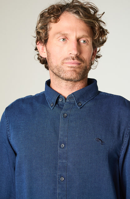 Camisa Hombre Denim Azul