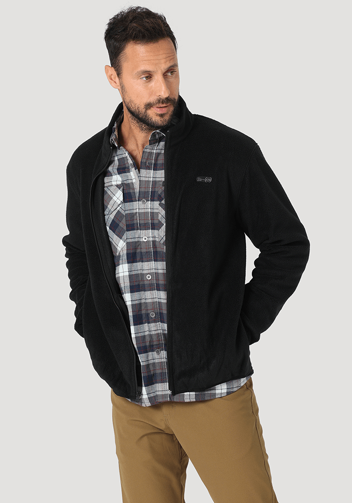 Polar Hombre All Terrain Gear Full Zip Fleece Jet Black