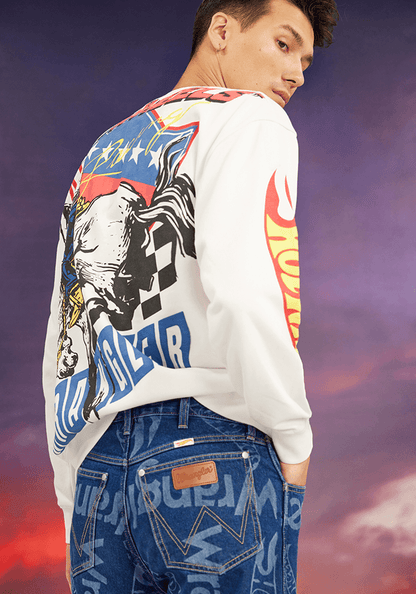 Polerón Pull Over Crew - Hot Wheels White
