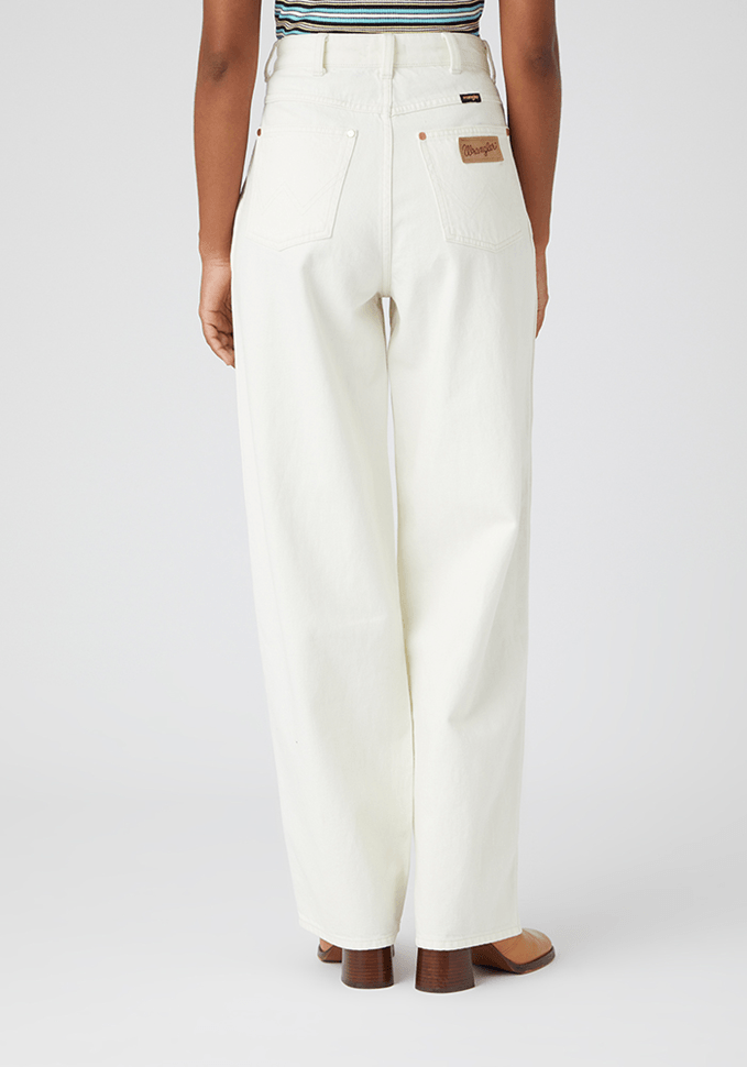 Pantalón Mujer Tiro Alto Pleated Crop Barrel Vintage White