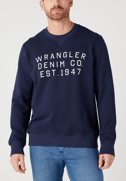 Polerón Hombre Graphic Crew Sweat Slogan Navy