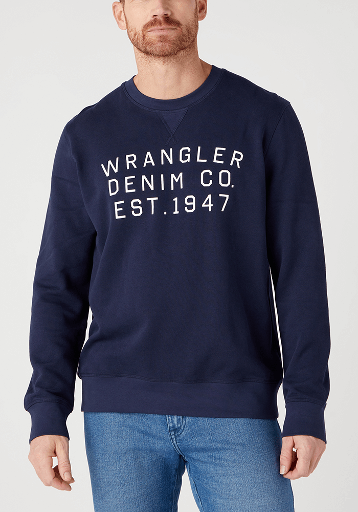 Polerón Hombre Graphic Crew Sweat Slogan Navy