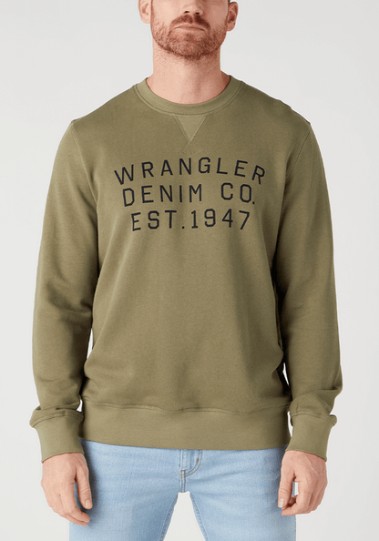 Polerón Hombre Graphic Crew Sweat Slogan Deep Lichen Green