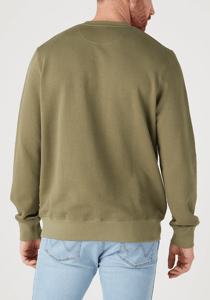 Polerón Hombre Graphic Crew Sweat Slogan Deep Lichen Green