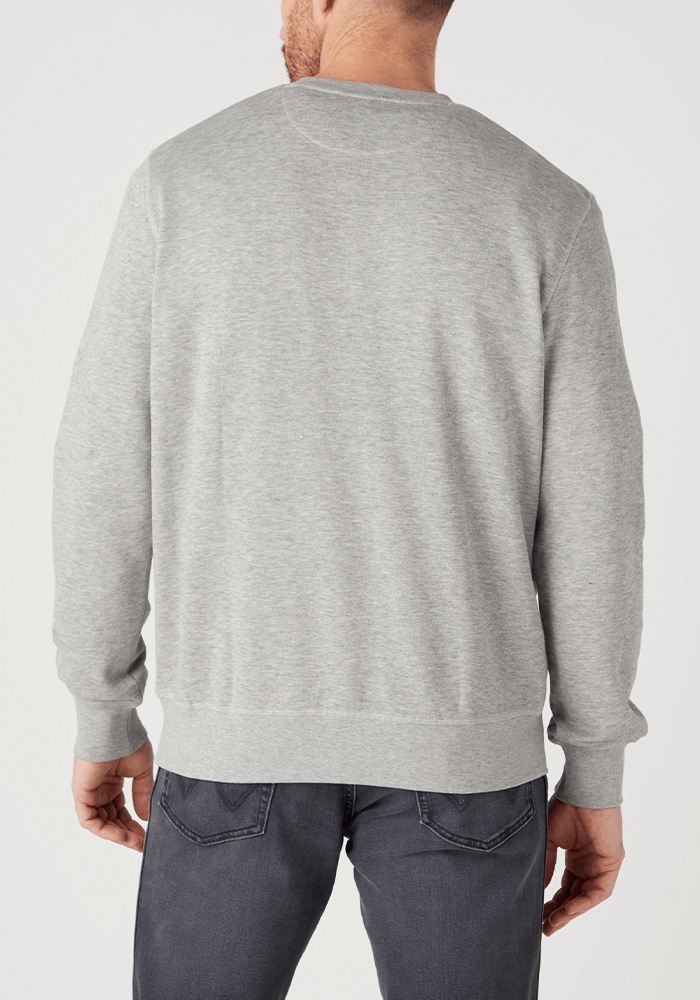 Polerón Hombre Graphic Crew Sweat Slogan Mid Grey Melange