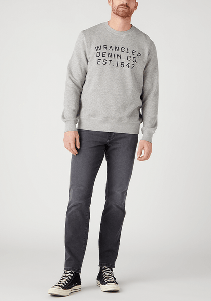 Polerón Hombre Graphic Crew Sweat Slogan Mid Grey Melange