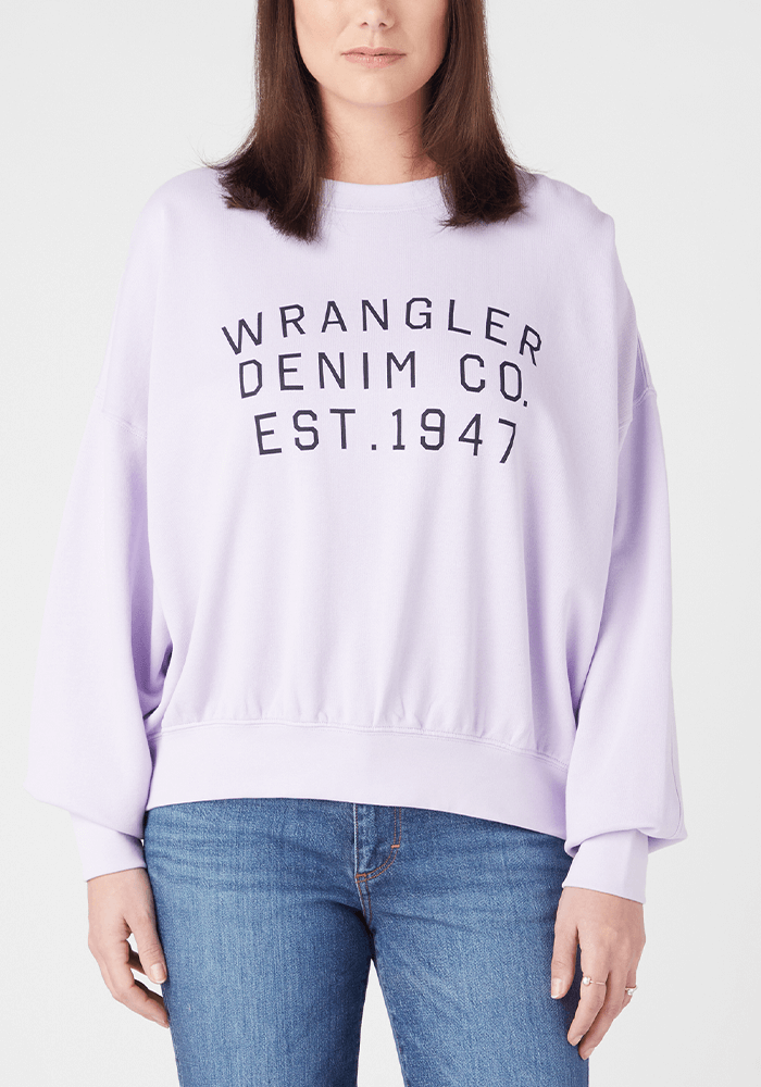 Polerón Mujer Crew Sweat Slogan Pastel Violet