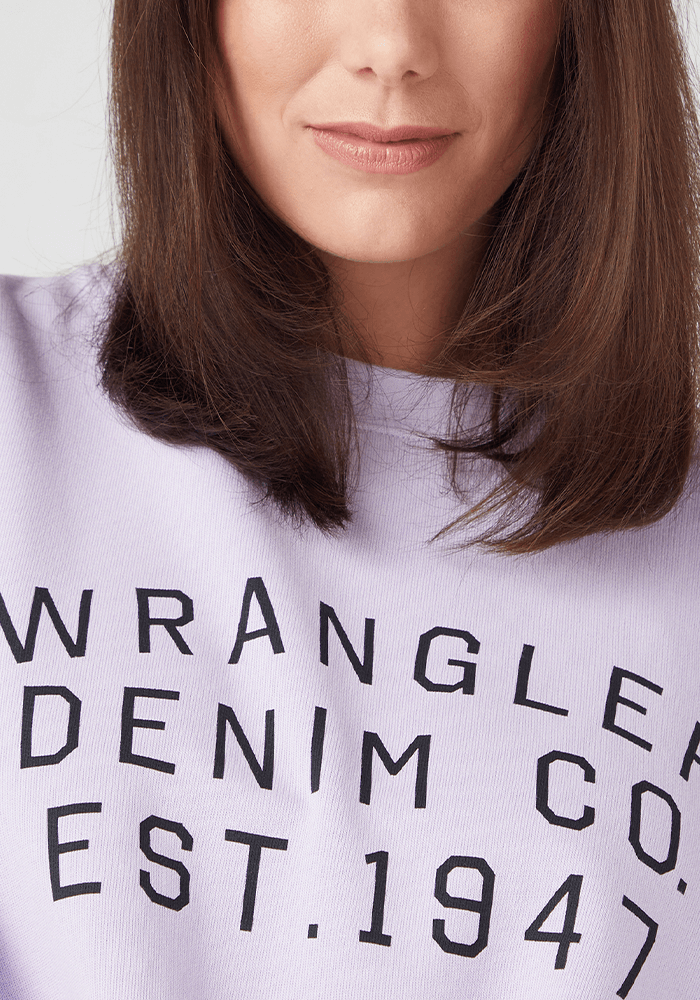 Polerón Mujer Crew Sweat Slogan Pastel Violet