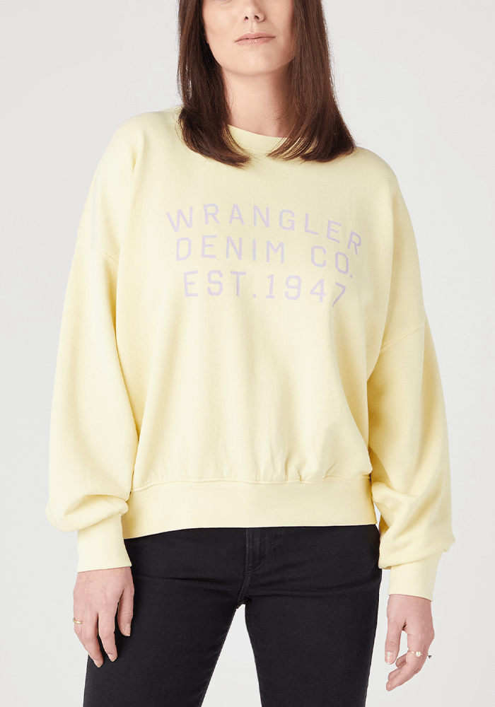 Polerón Mujer Crew Sweat Slogan French Vanilla
