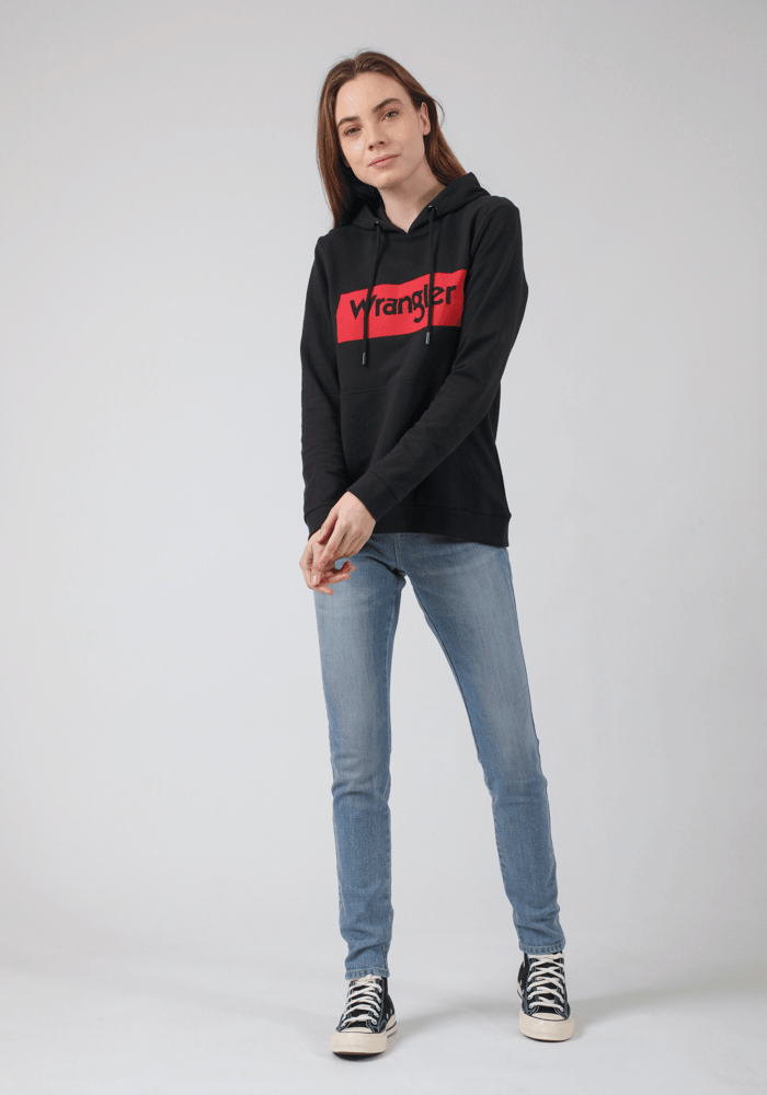 Polerón Mujer Wrangler® Logo Hoodie Black