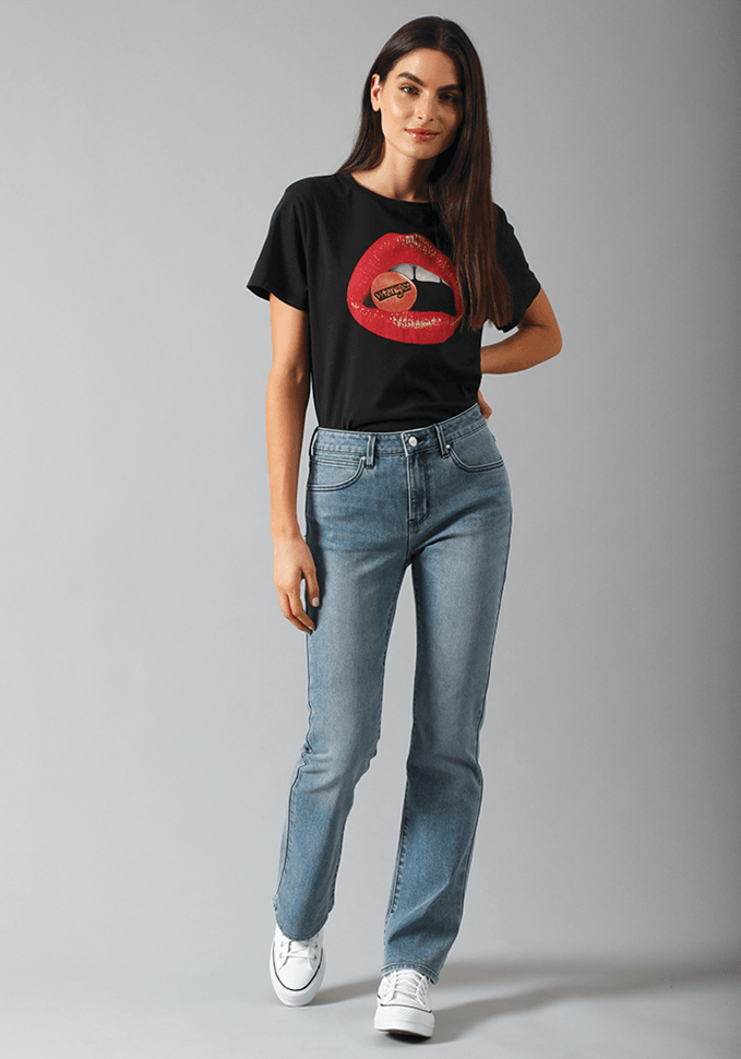 Jeans Mujer Bootcut Fit We Care Gold Star