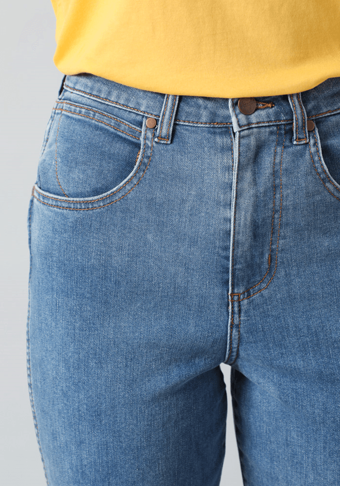 Jeans Mujer Tiro Alto Mom Fit We Care Static Stone