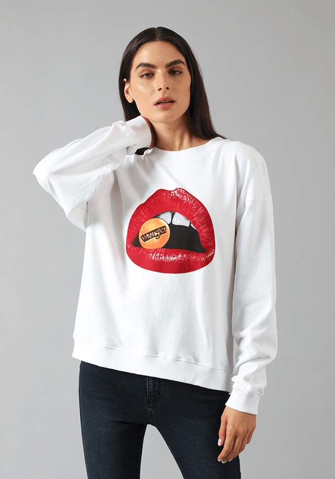 Polerón Retro Sweat Lips White
